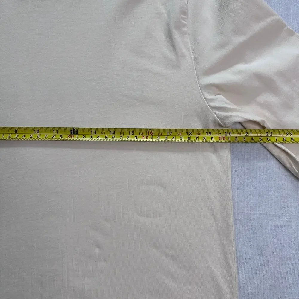 Fear of God Esssentials Long Sleeve T- Shirt Cream XXS Minimal  Logo Back Unisex